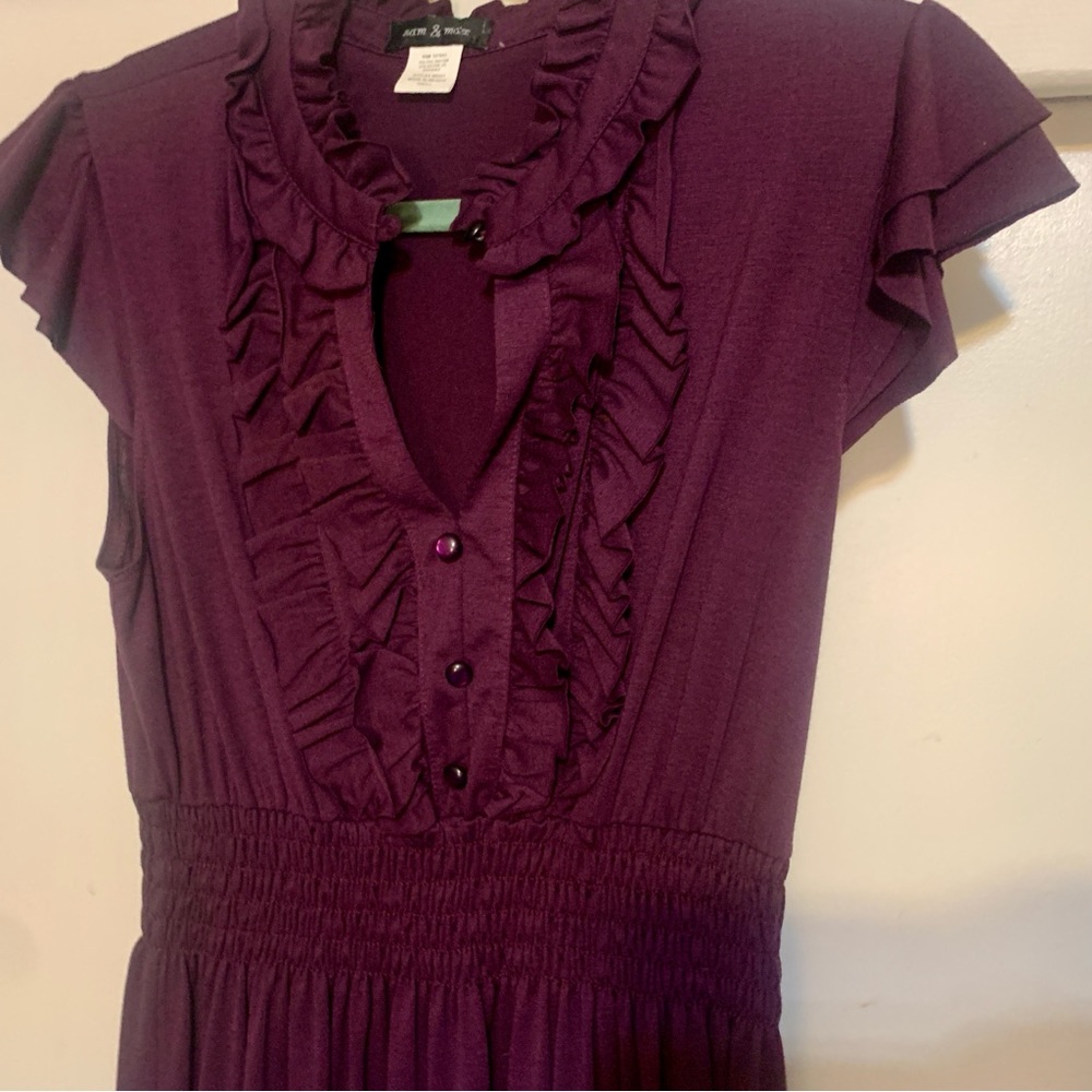 Eggplant Purple Ruffled size Small  Women's Dress NWOT